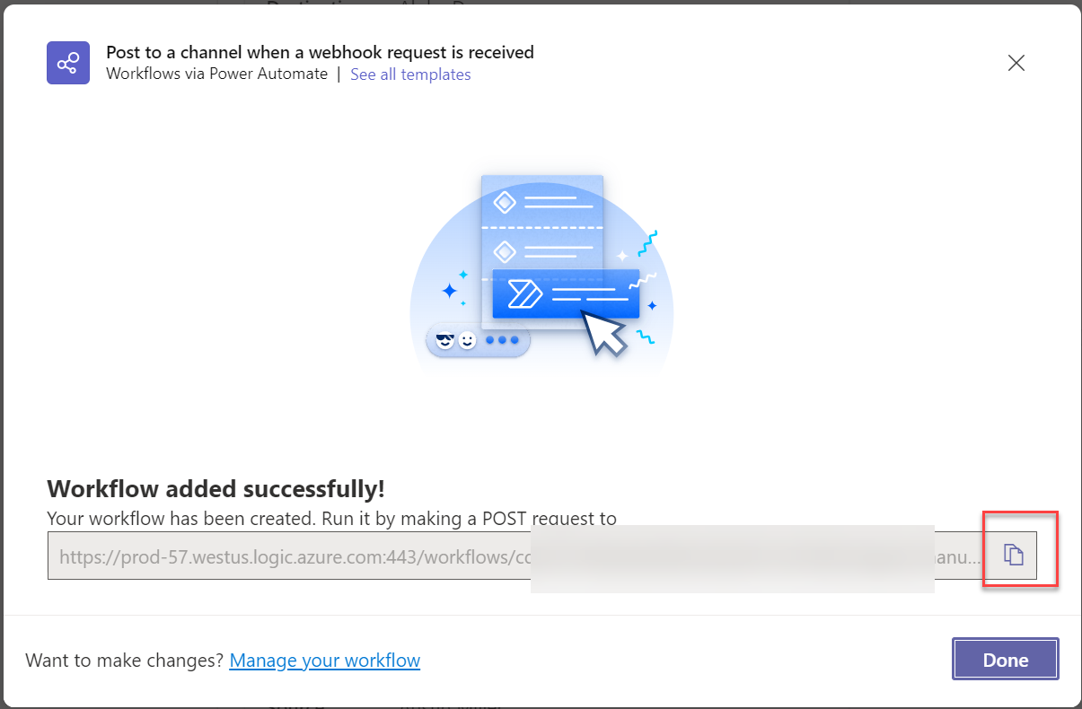 Copy the webhook URL.
